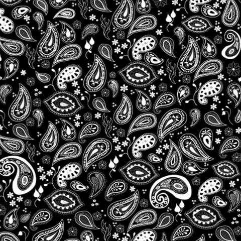 FAB039 - Black & Clear Paisley(50cm)