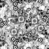 FWR014 - Black & Clear Flowers (50cm)