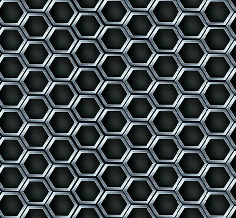 GEM001 - Black Hexagons (100cm)
