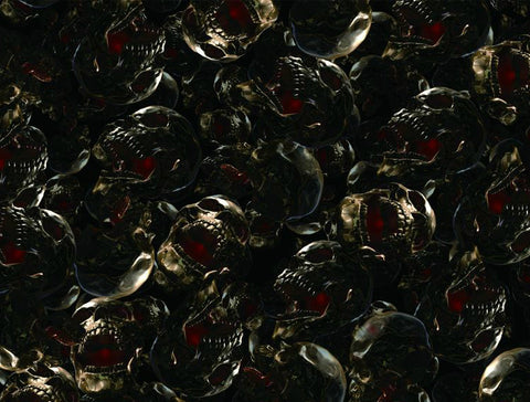 SKL015 - Black Metal Skulls (100cm)