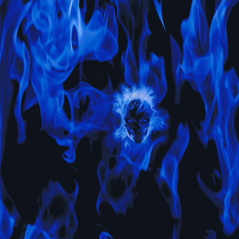 FLM009 - Blue Flaming Skulls (100cm)