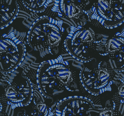 SKL108 - Blue Line Skulls (100cm)