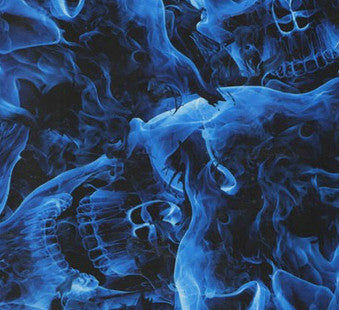 skulls and blue flames