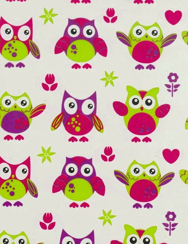 CAR021 - Cute Owls (50cm) Hydrographic Film