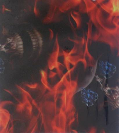 FLM042 - Flaming Eye Skulls (50cm)
