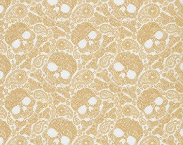 SKL091 - Gold Paisley Skulls (100cm)
