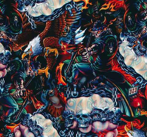 SKL076 - Outlaw Skulls - Color (100cm) Hydrographic Film