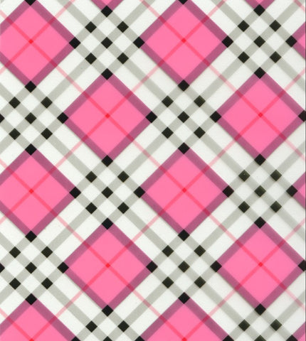 FAB016 - Pink & Black Plaid (50cm) Hydrographic Film