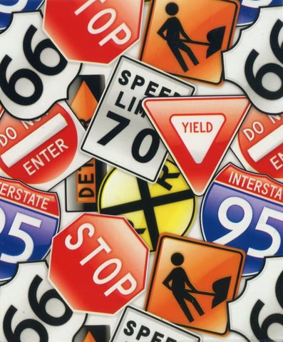 (NEW) STB030 - Road Signs (50cm) Hydrographic Film