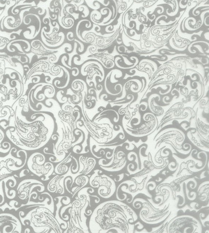 FAB026 - Silver Ornate Paisley (50cm)
