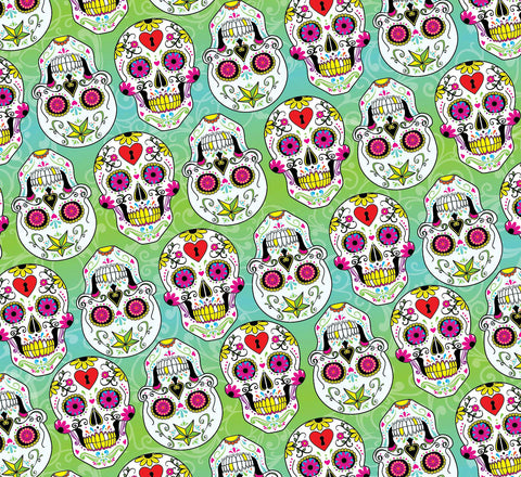 SKL028 - Day of the Dead Turquoise Sugar Skulls (50cm)
