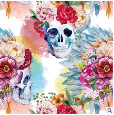 SKL099 - Water Color Skulls (100cm)