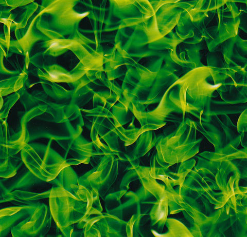 FLM019 - Extreme Green Flames (100cm) Hydrographic Film