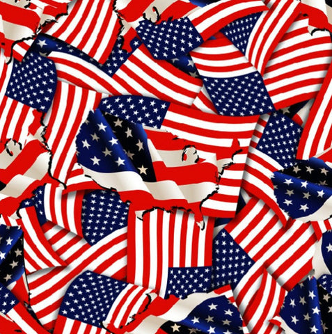 FLG004 - American Flags & Map (100cm) Hydrographic Film Hydrographic Film